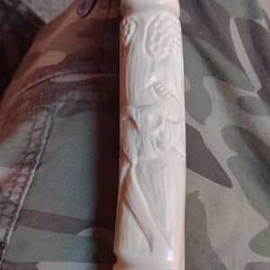 Carved Ivory-Color White Bone Bottle Opener